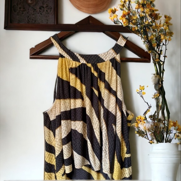 Chico’s Golden Zebra Print Maxi Dress Size 1 - Picture 6 of 13